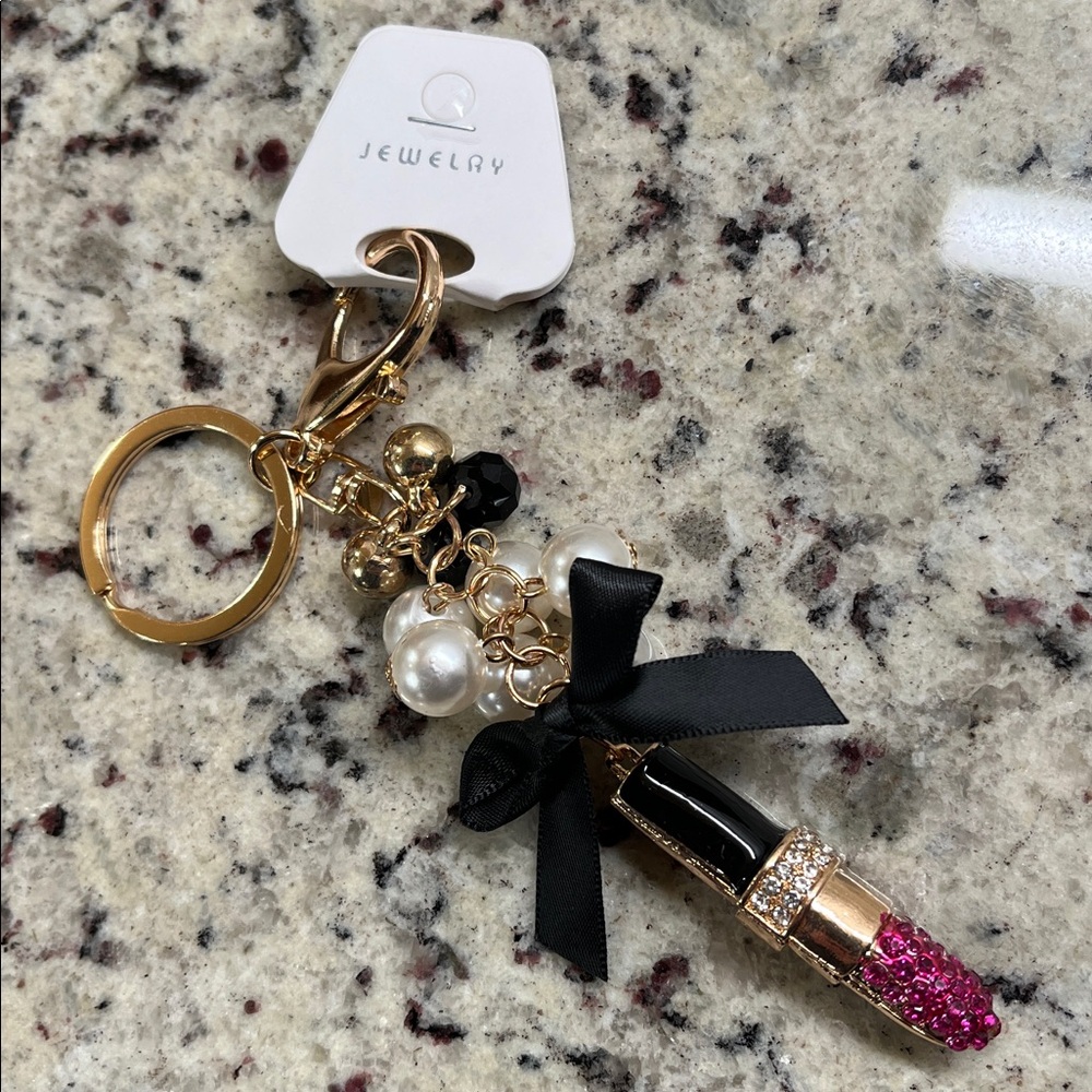Lip Stick Bag Charm Key Fob NWT